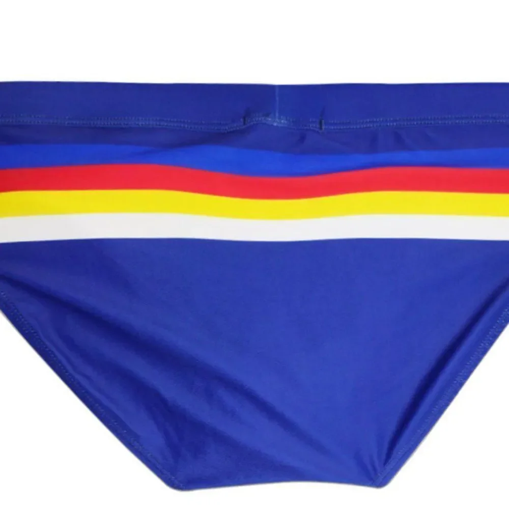 Men's Speedo Blue Stripes flattering fit swim briefs swimwear Size M